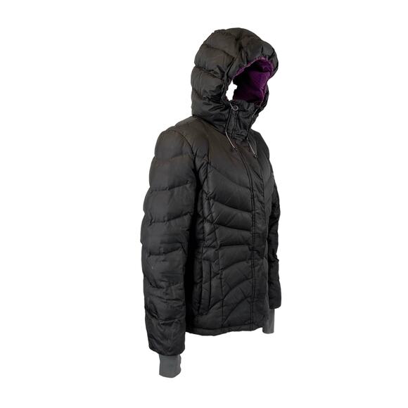 Lands End Down Quilted Puffer Jacket Hooded Black - Picture 1 of 14